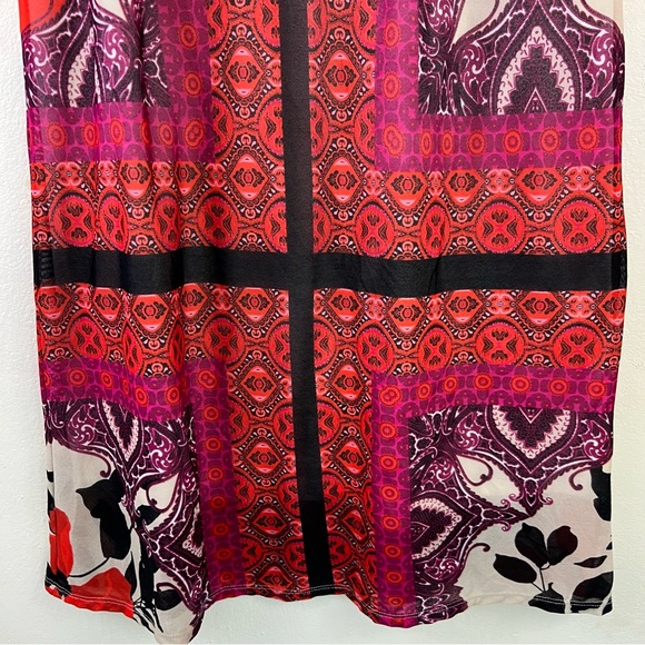 Chico’s Mixed Media Floral Abstract Printed Fully Lined Maxi Length Skirt - Picture 4 of 11